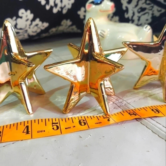 Ceramic Gold Stars set of 3 - Picture 1 of 4